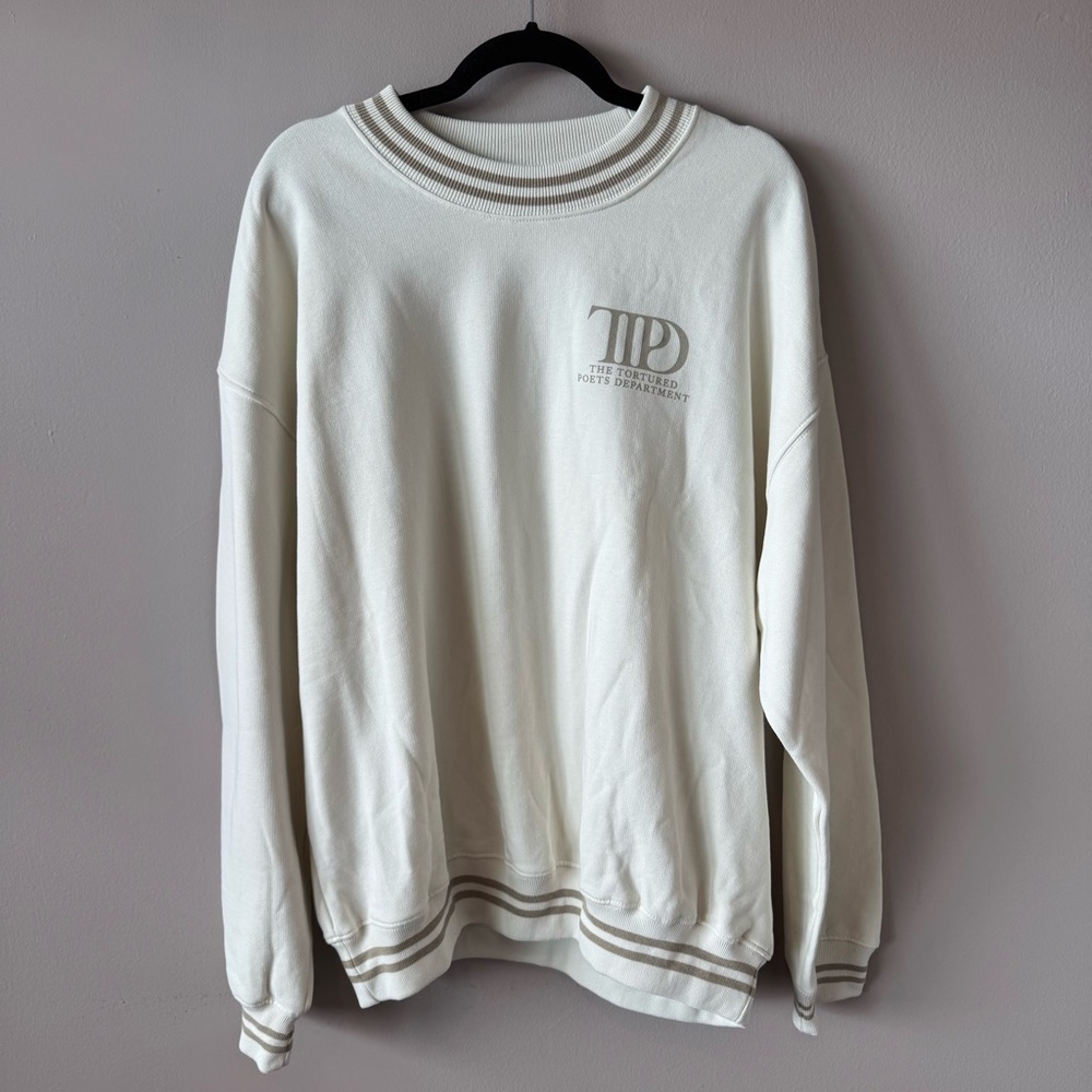Taylor Swift Women’s Tortured Poets Department Crewneck Sweatshirt Size Large